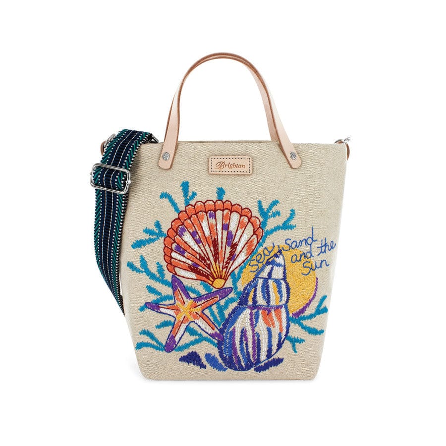 Beach-Themed Embroidered Canvas Messenger Bag by Catherine Hong