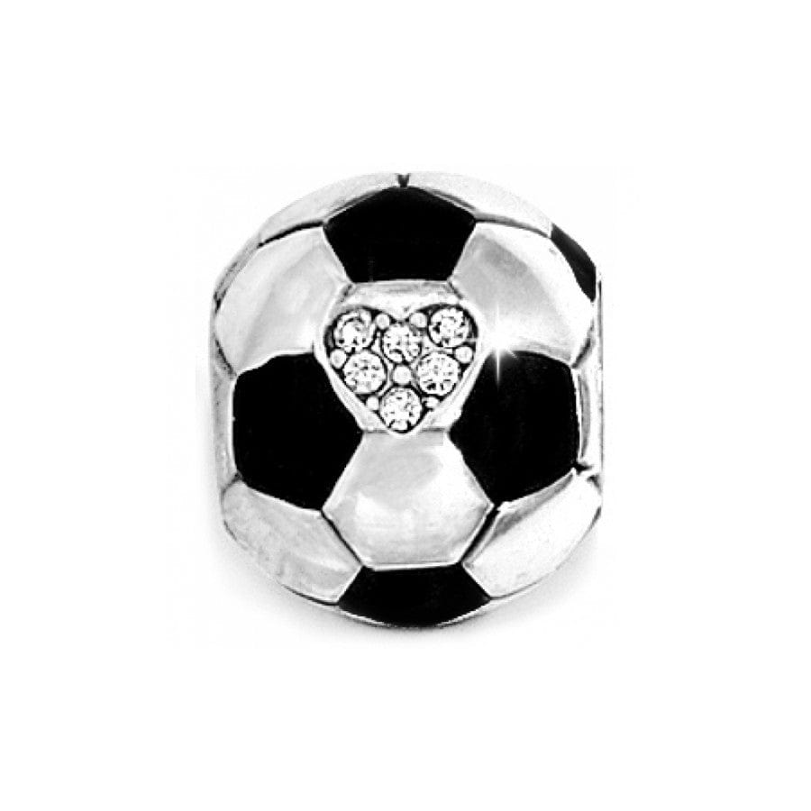 Soccer Ball Bead Charm with Crystal Heart for Jewelry Making