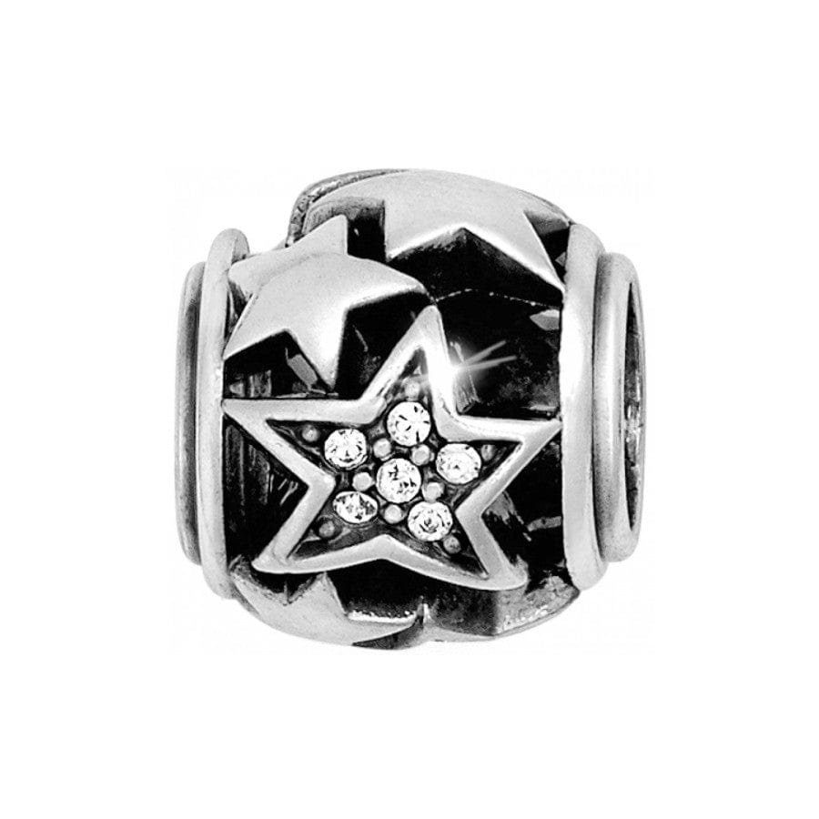 Silver Starlet Bead with Crystals for Jewelry Making
