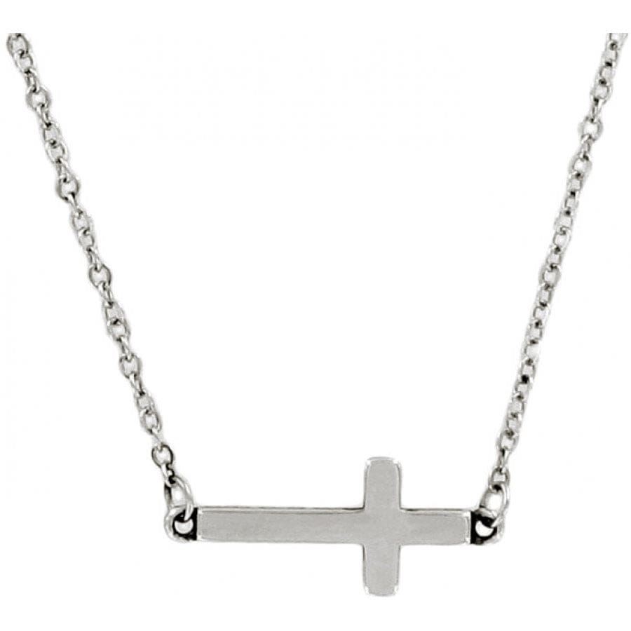 Starry Night Sideways Cross Necklace – Modern Shooting Star Design