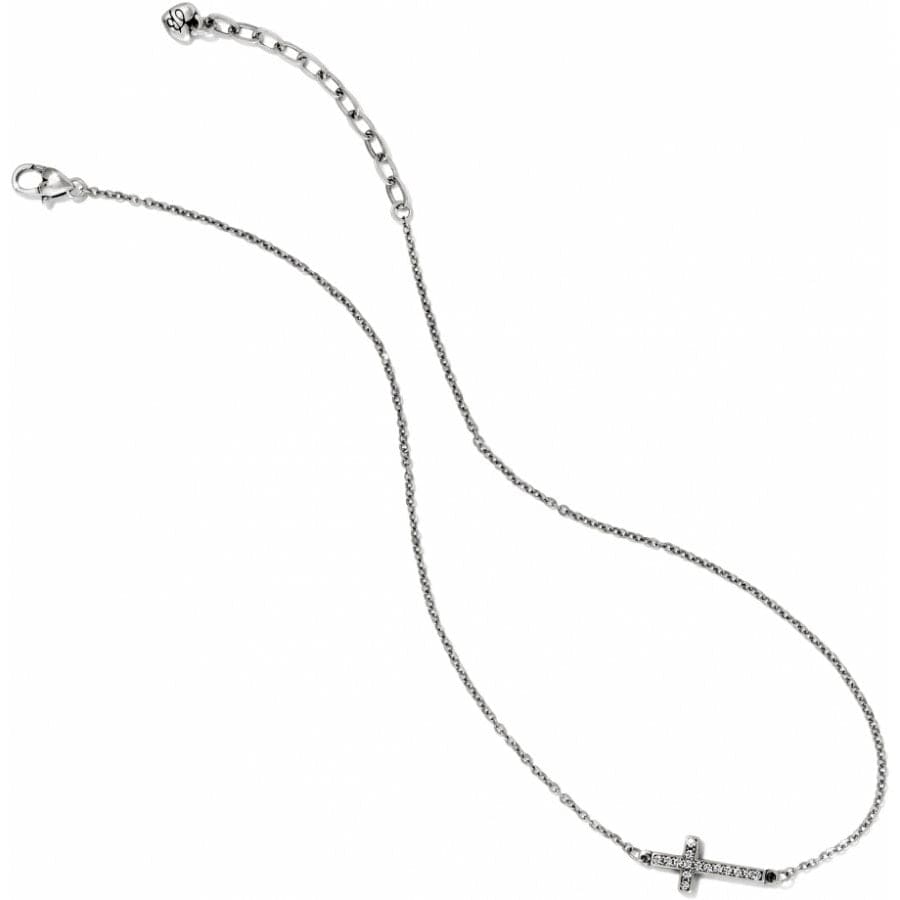 Starry Night Sideways Cross Necklace – Modern Shooting Star Design