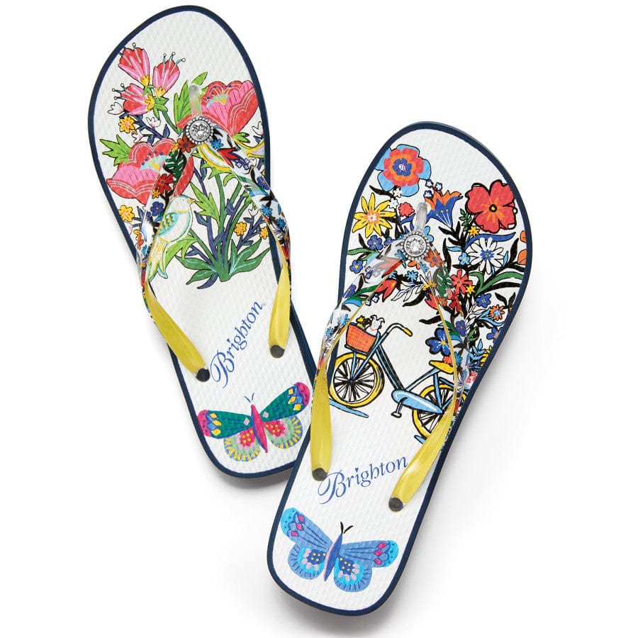 Women's Sunny Wedge Flip Flops with Pouch - 1.5 Inch Heel