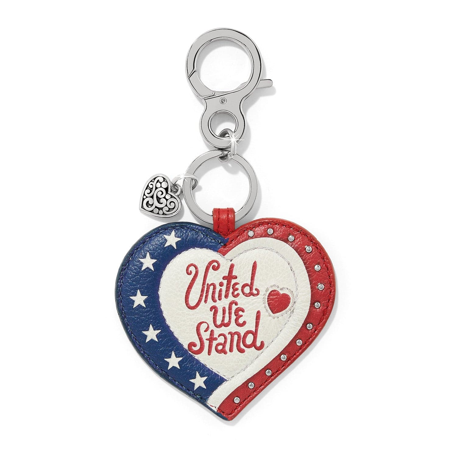 Brighton Patriotic Heart Keychain - American Motto Key Ring