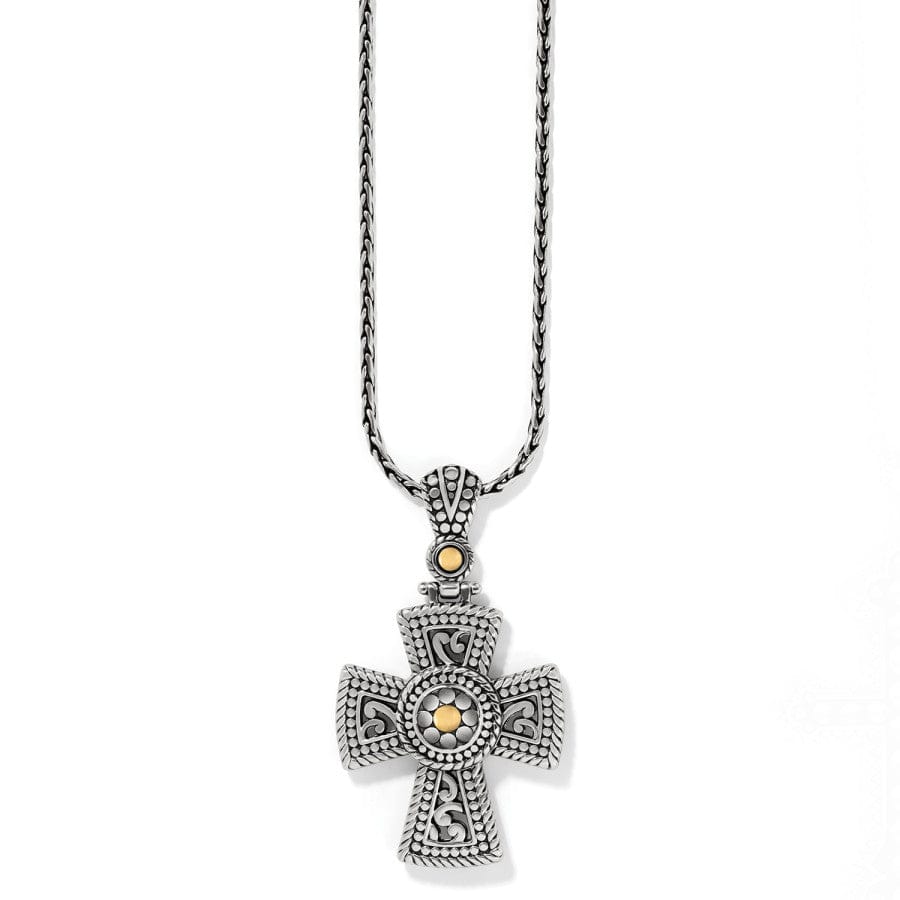 Modern Scroll Cross Necklace – Handcrafted Religious Jewelry