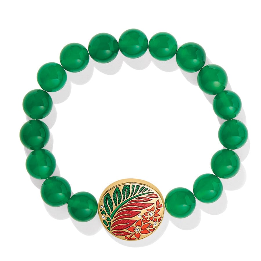 Terra Tropica Handcrafted Stretch Bracelet with Enamel Medallion