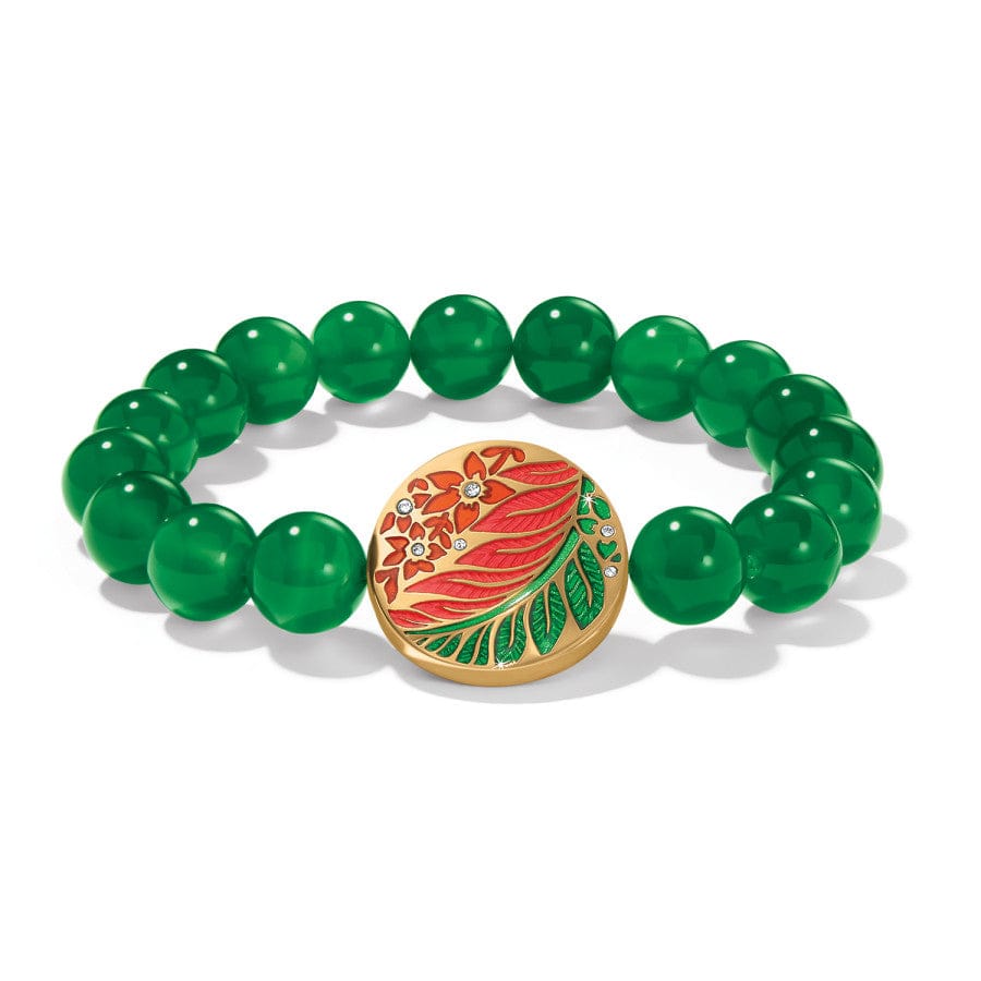 Terra Tropica Handcrafted Stretch Bracelet with Enamel Medallion