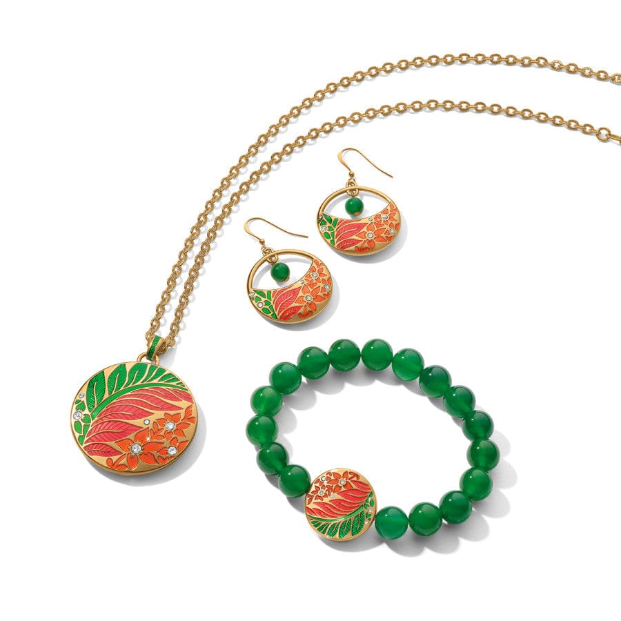 Terra Tropica Handcrafted Stretch Bracelet with Enamel Medallion