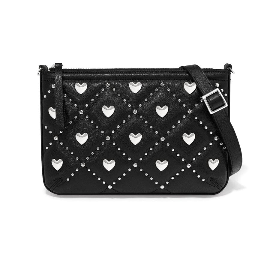 Trudi Leather Crossbody Bag with Heart Hardware & Slip Pocket