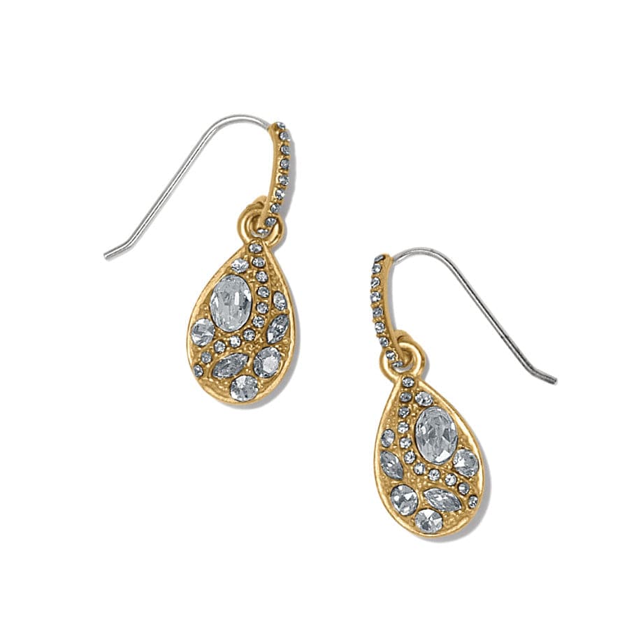 Golden Teardrop Crystal French Wire Earrings – Trust Your Journey