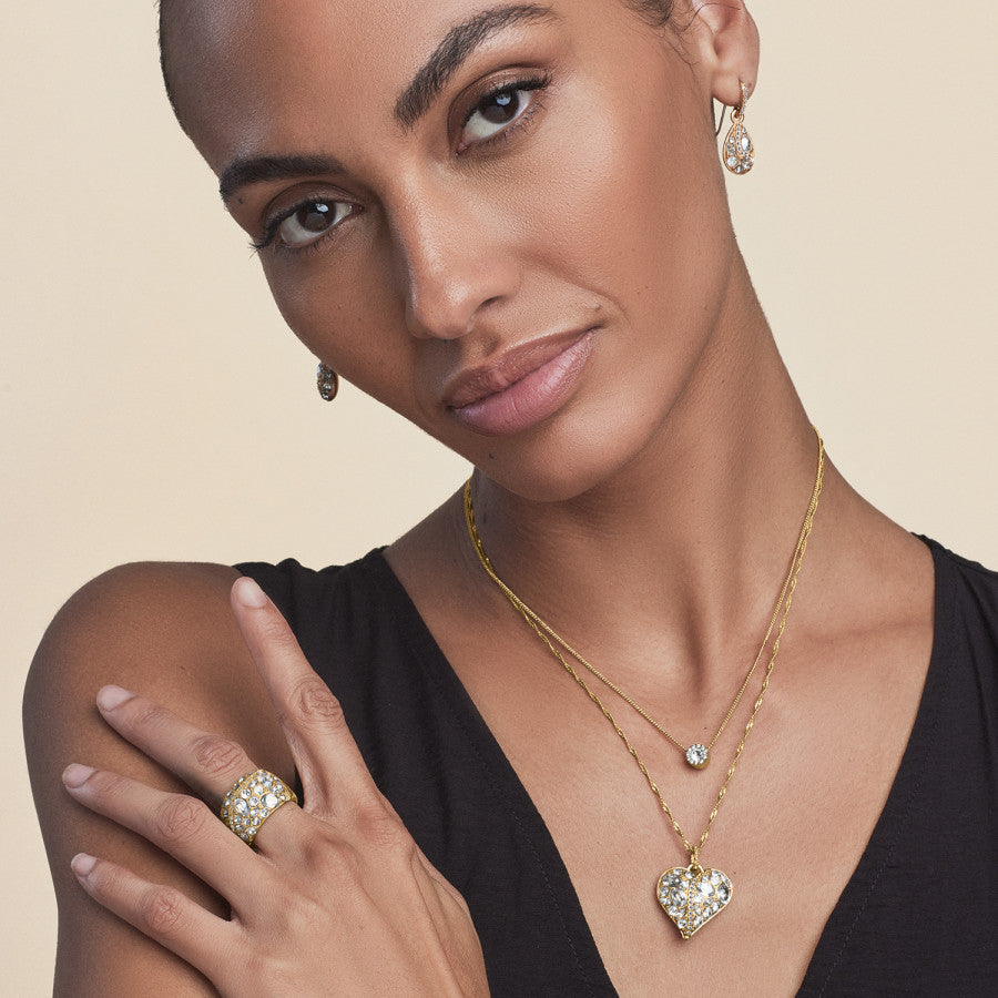 Golden Teardrop Crystal French Wire Earrings – Trust Your Journey