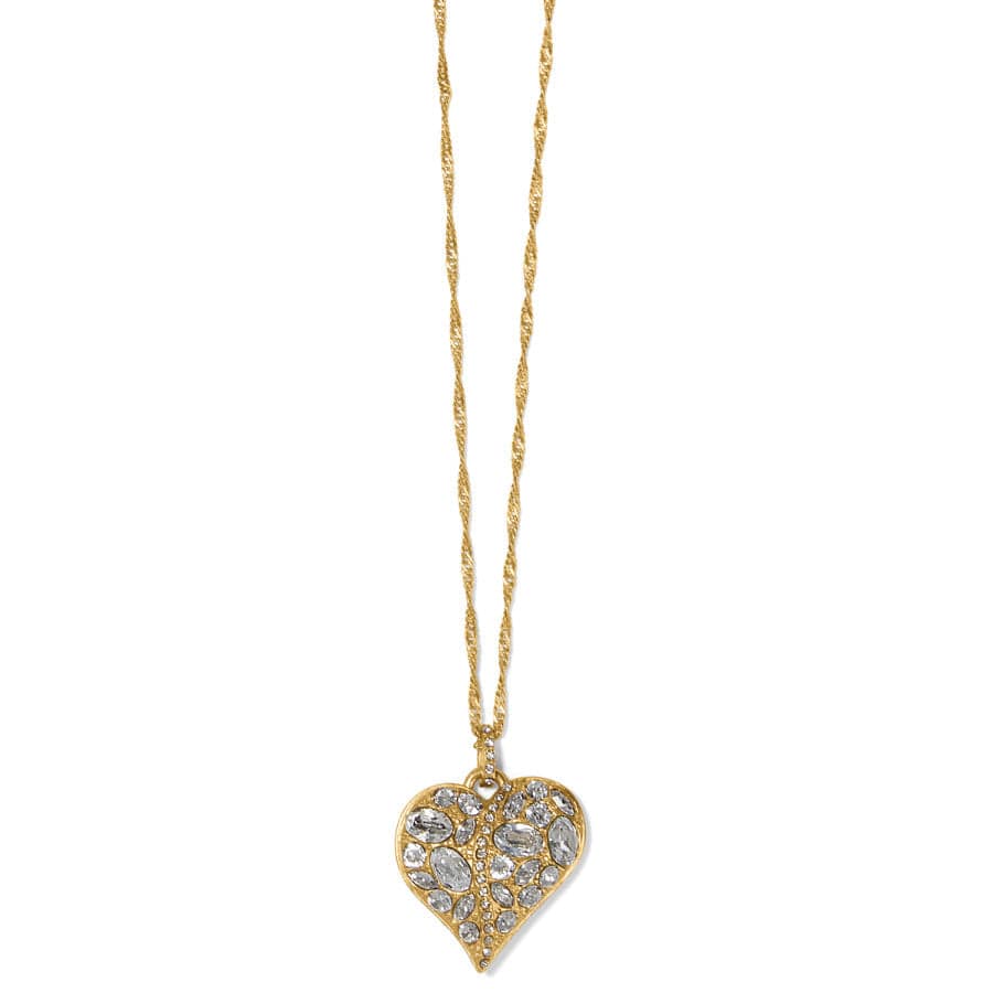 Golden Heart Necklace with European Crystals – Trust Your Journey