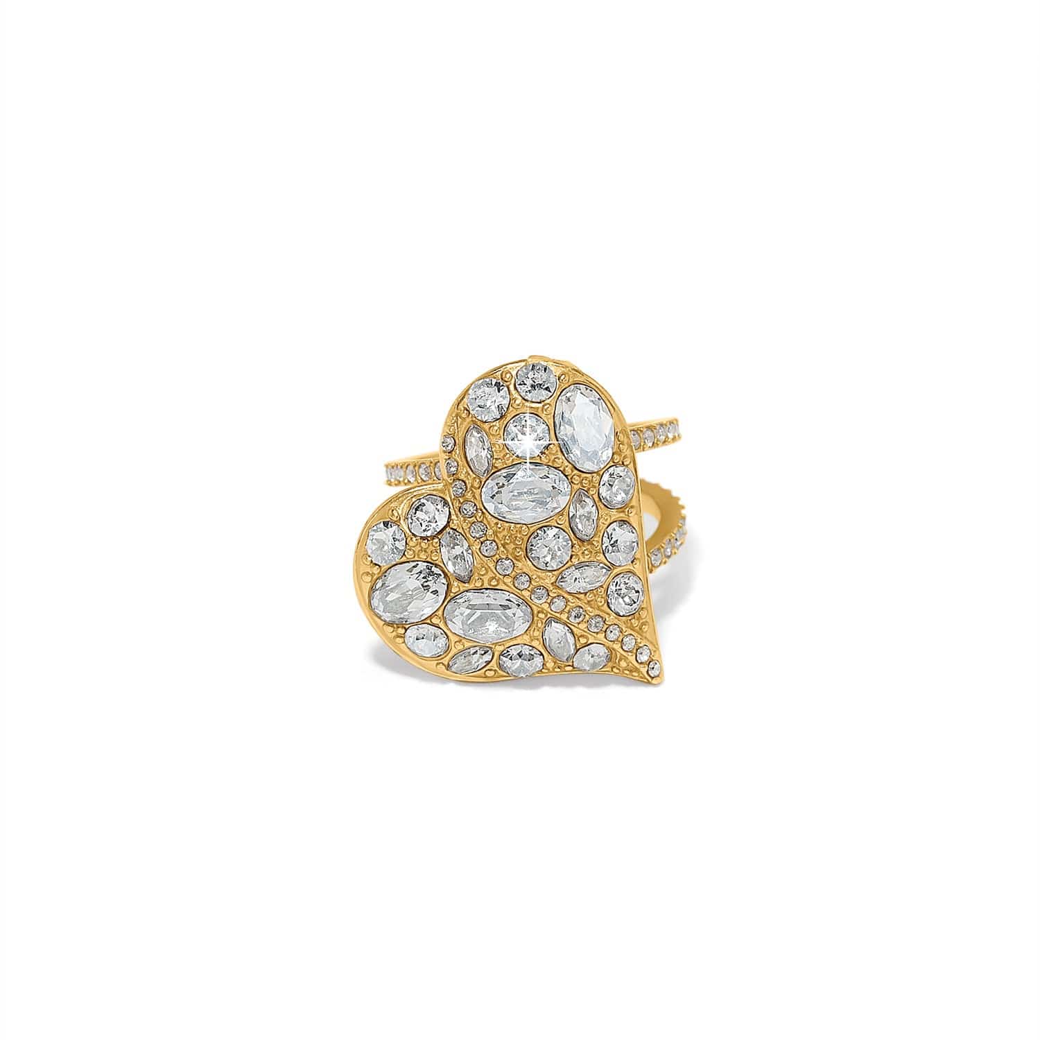 Golden Heart Ring with European Crystals – Trust Your Journey