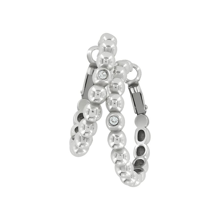 Handcrafted Granulated Hoop Earrings with Diamond Shimmer