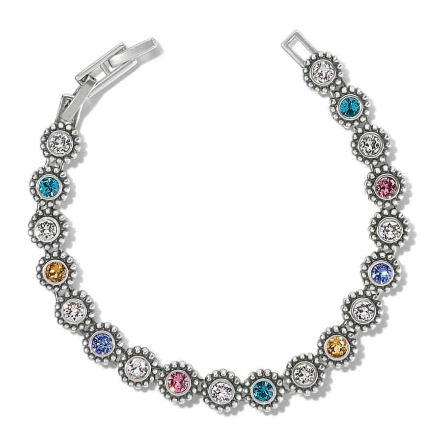Handcrafted Silver Twinkle Link Bracelet with Crystals