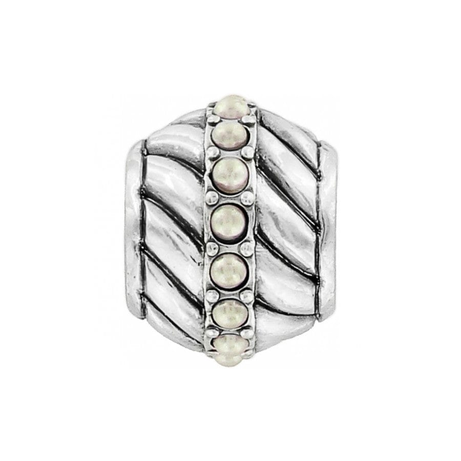 Silver and Pearl Twist Bead for Charm Jewelry