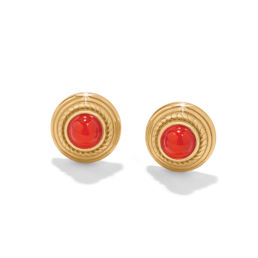Renaissance Venetian Gold Carnelian Post Earrings