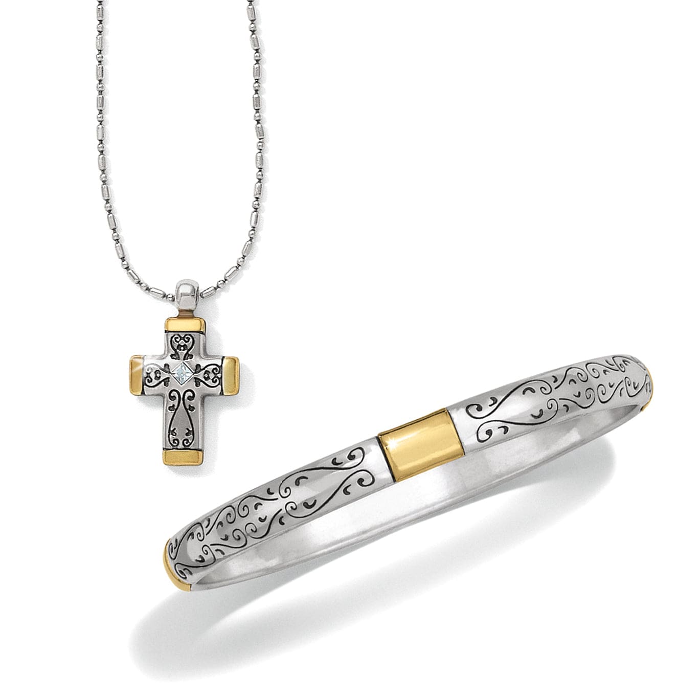 Venetian-Inspired Two-Tone Cross Jewelry Gift Set