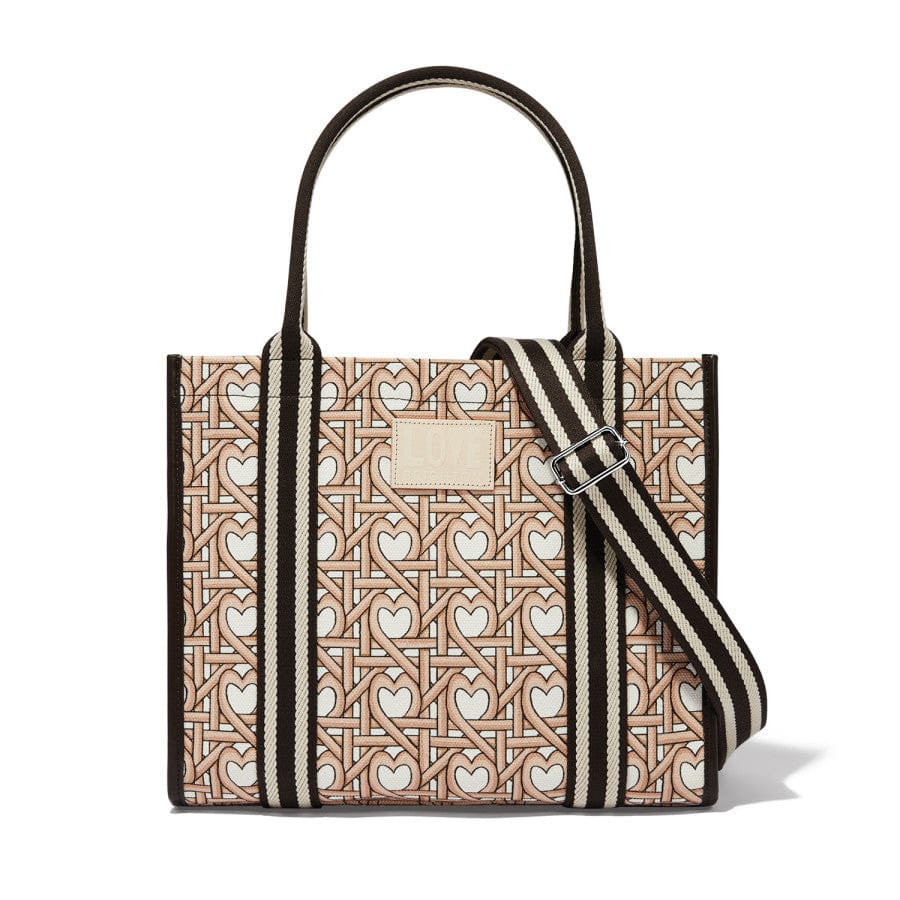 Woven Hearts Cotton Canvas Tote Bag for iPad & Essentials