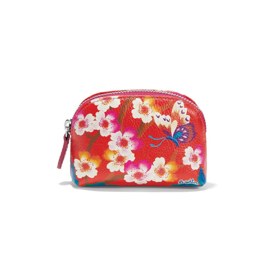 Japanese Kyoto Floral Leather Mini Coin Purse - Let Your Dreams Bloom