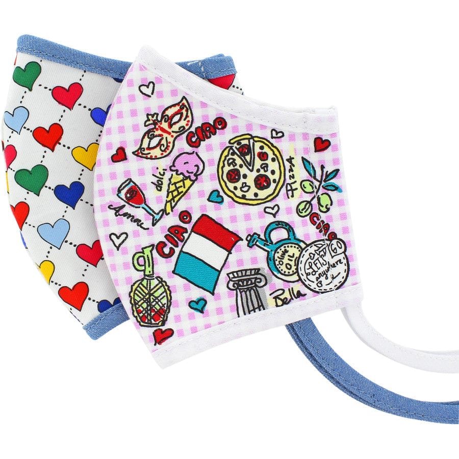 Ciao Bella Heart Cotton Face Mask 2-Pack – Reusable & Breathable