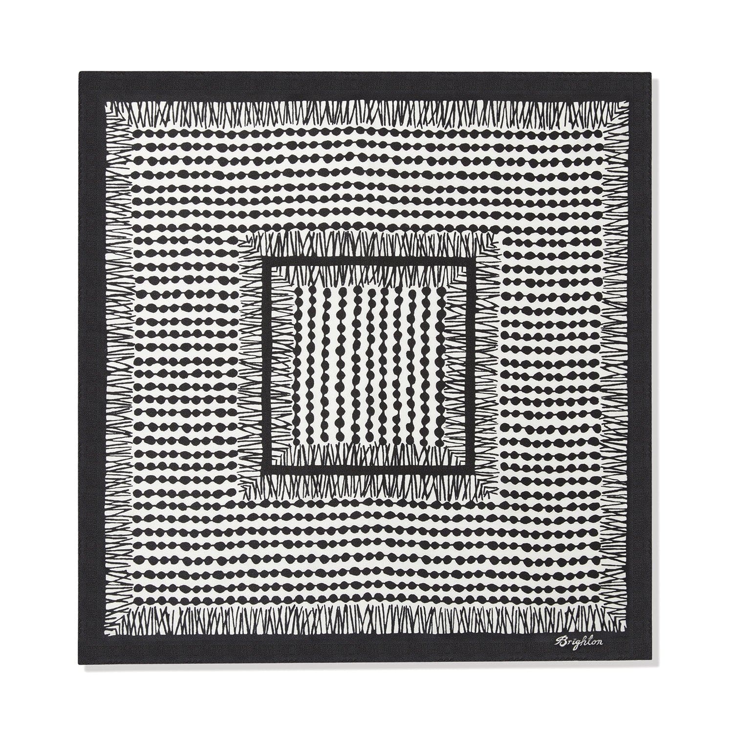 Black and White Tunisian Print Scarf for Handbags