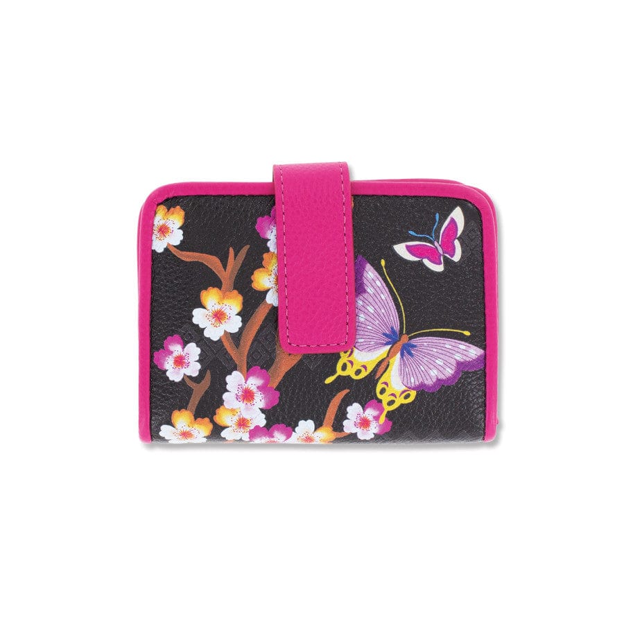 Kyoto Floral Leather Small Wallet - Handcrafted Kimono-Inspired Design